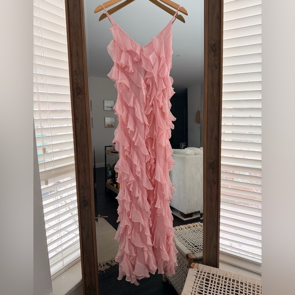 BHLDN Anthropologie Jia Bias-Cut Ruffled V-Neck Gown - Picture 5 of 10